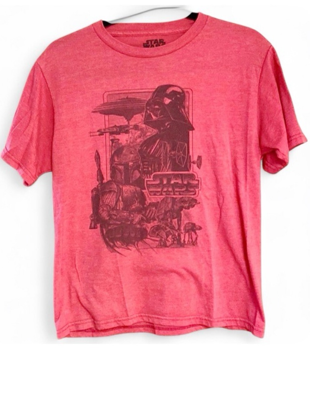 Star Wars Darth Vader Kids XL Red Graphic Tee Disney AT-AT Shirt Boys Girls